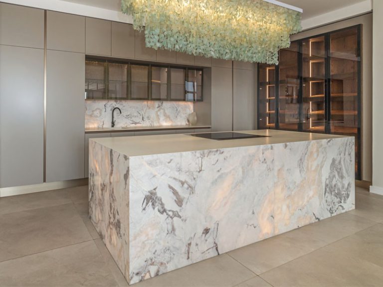 High-end bar island stone work and wall cladding by Trend Stone