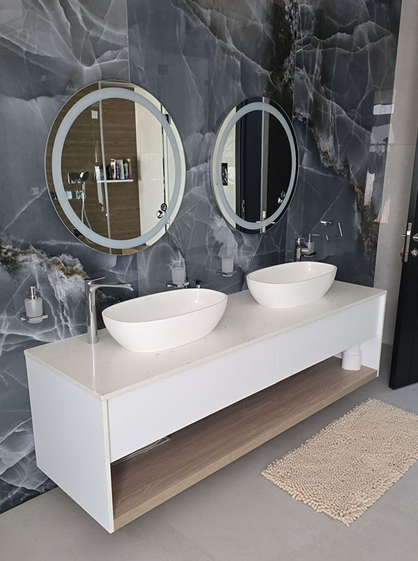 Bathroom stone wall cladding by Trend Stone